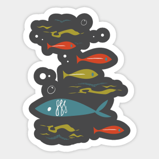 Mid Century Fish (front only) Sticker